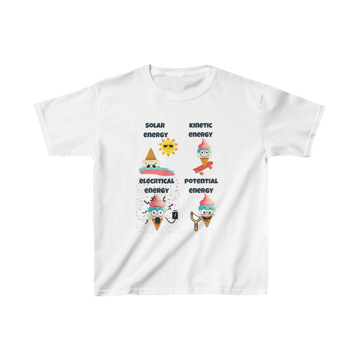 STEM Physics Fun: Ice Cream Energy T-Shirt for Kids