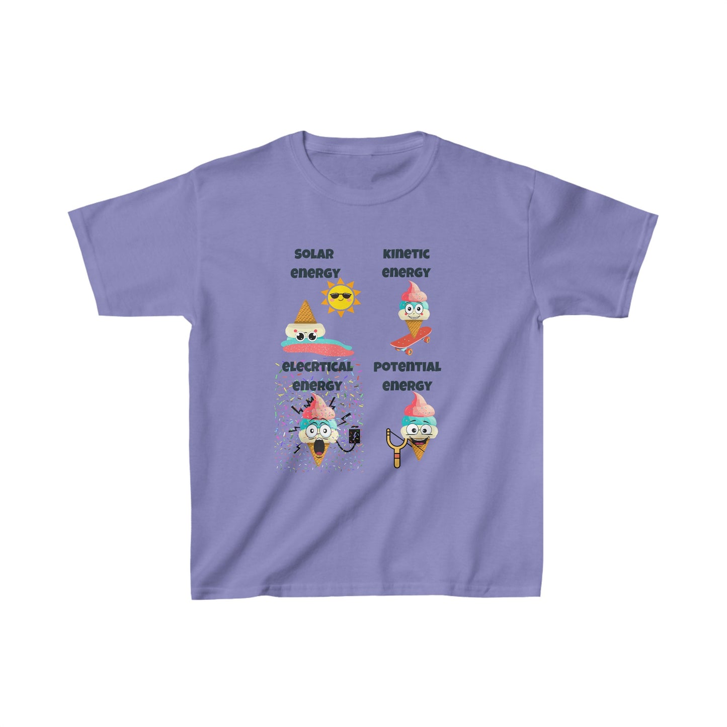 STEM Physics Fun: Ice Cream Energy T-Shirt for Kids