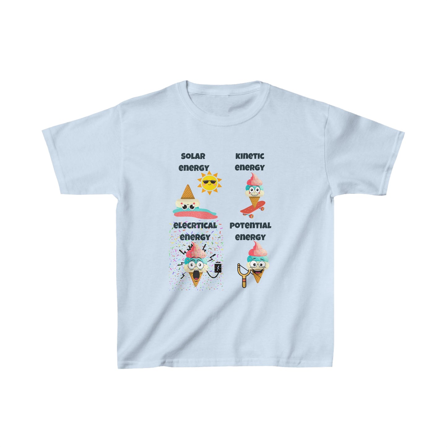 STEM Physics Fun: Ice Cream Energy T-Shirt for Kids