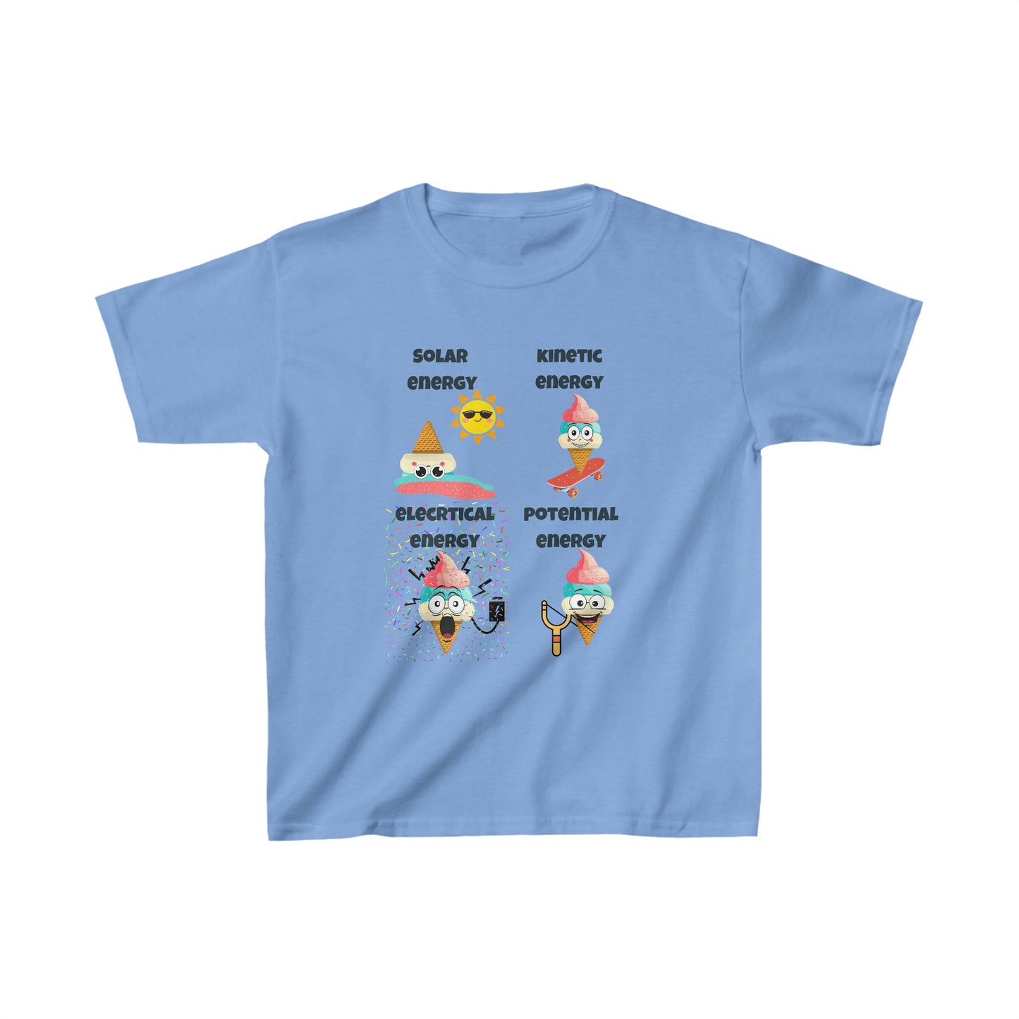 STEM Physics Fun: Ice Cream Energy T-Shirt for Kids