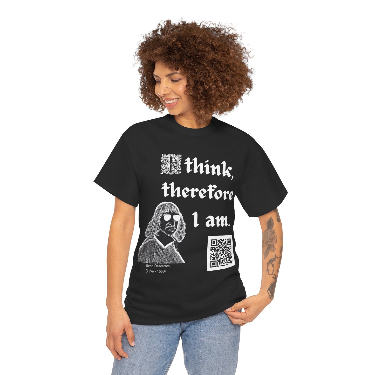 Rene Descarres "I think, therefore I am" (Maths Inspired Interactive T-Shirt)