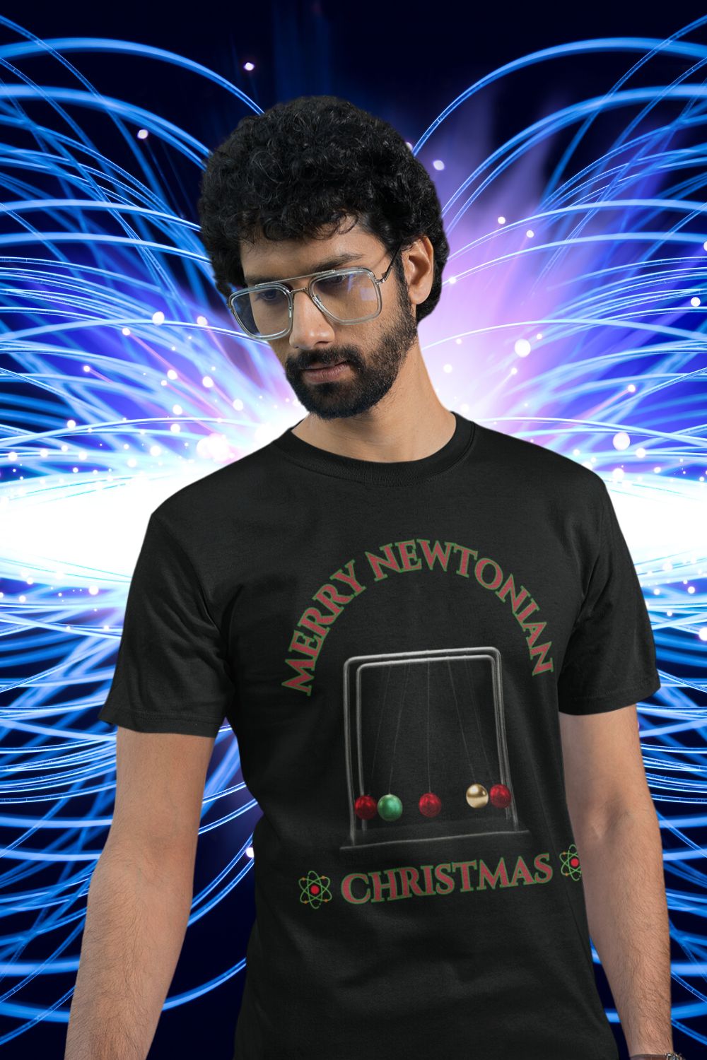 Merry Newtonian Christmas Men's T-shirt: A Festive, Science-Inspired Design