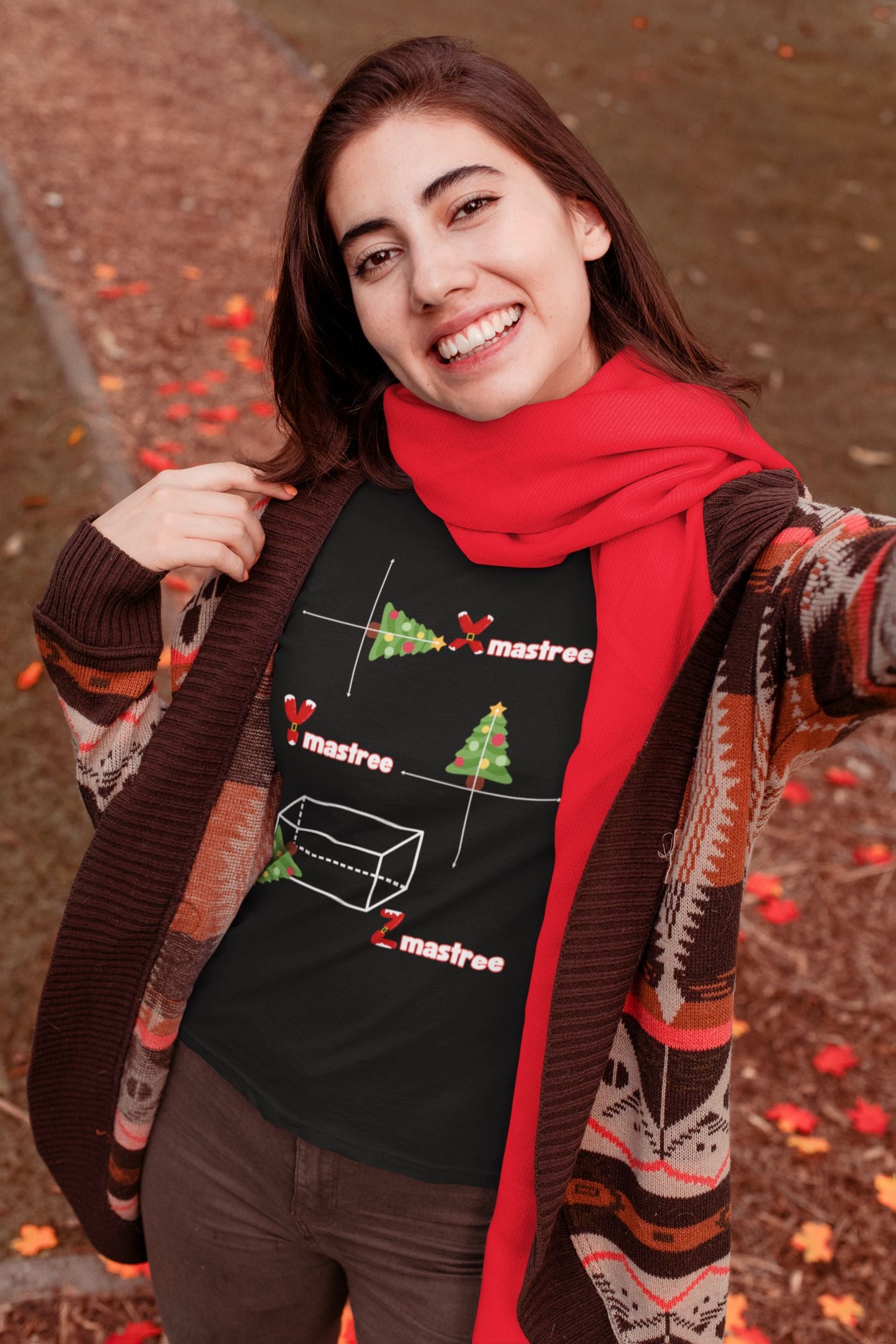 Women's XYZ-Mas Tree Christmas T-Shirt – Festive Maths Design