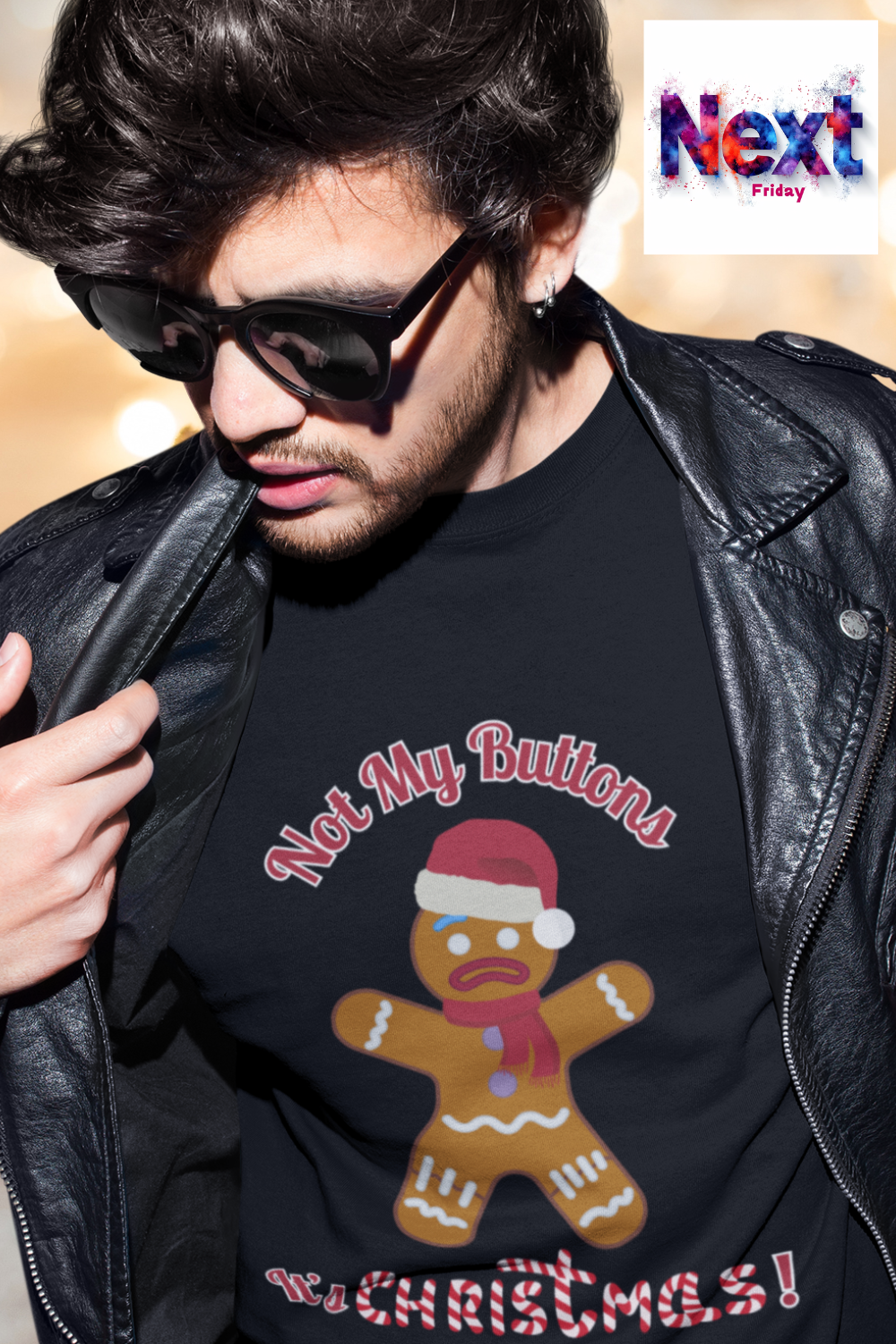 Not My Buttons! Festive Gingerbread Man T-Shirt for Theatre Lovers