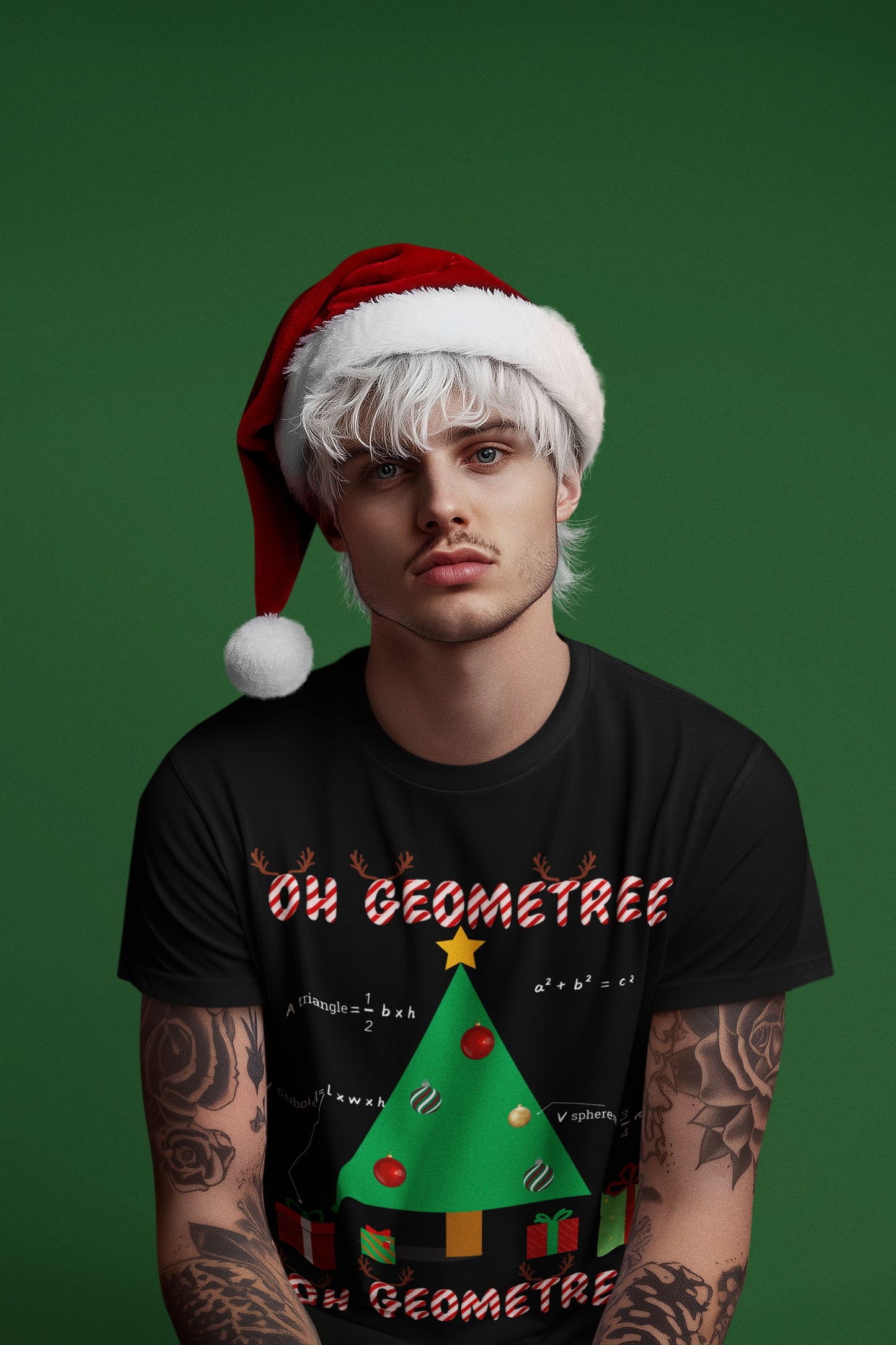 Men's "OH GEOMETREE" Christmas T-shirt – Unisex Design