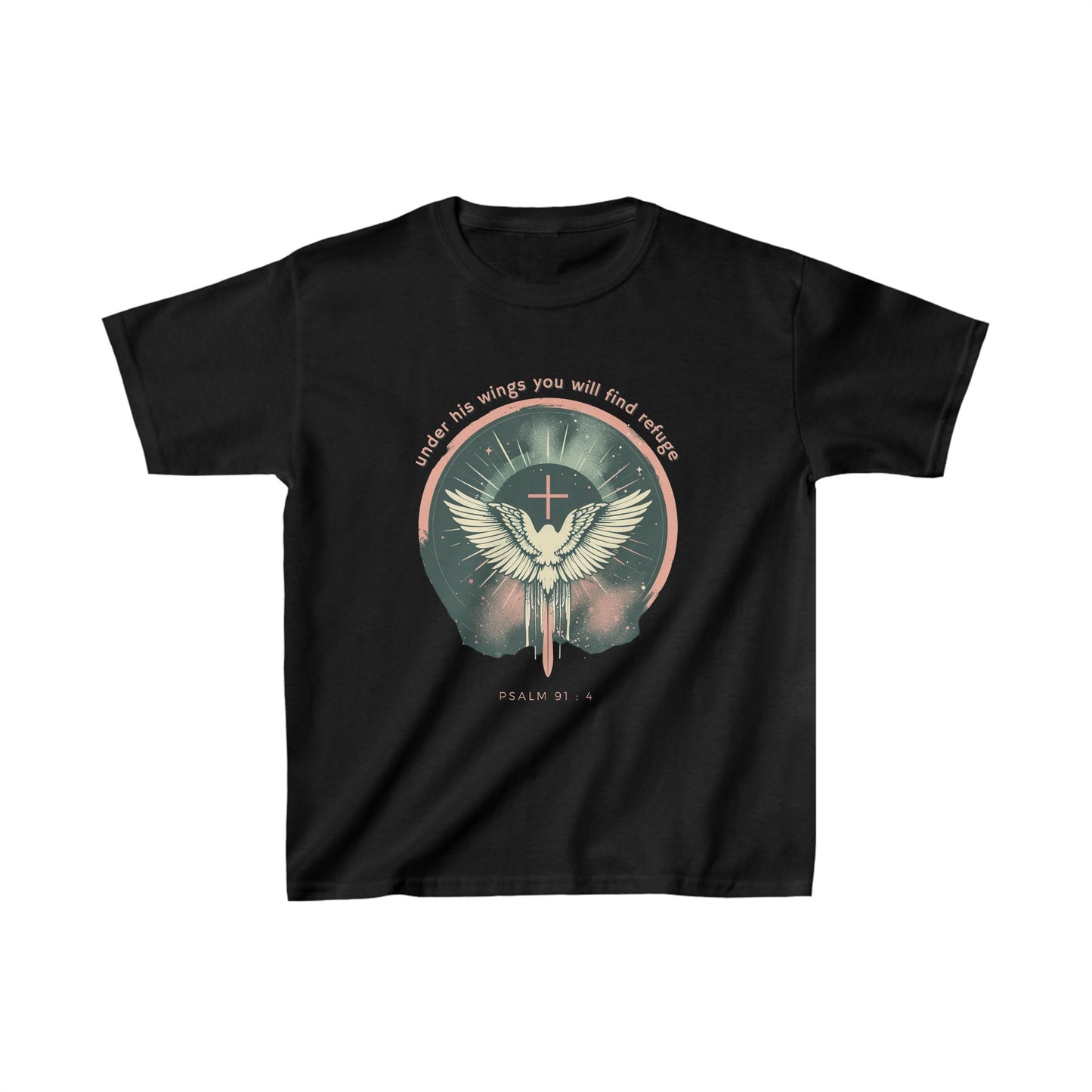 Under His Wings You Will Find Refuge - Kids’ T-Shirt – Psalm 91:4