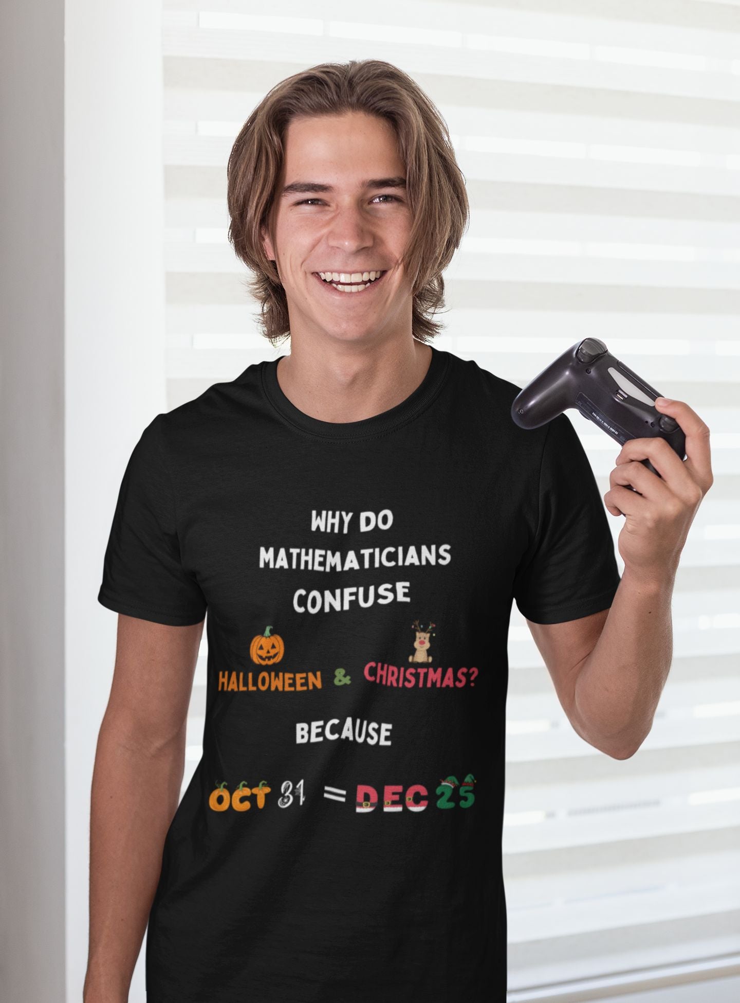 Confused Math Genius T-Shirt – Men’s/Unisex Fit – Perfect for Halloween, Christmas, and Casual Wear