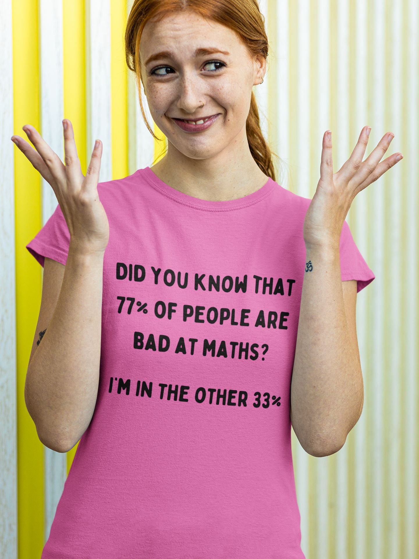 Did You Know? Women's Fitted T-Shirt – 77% of People Are Bad at Maths