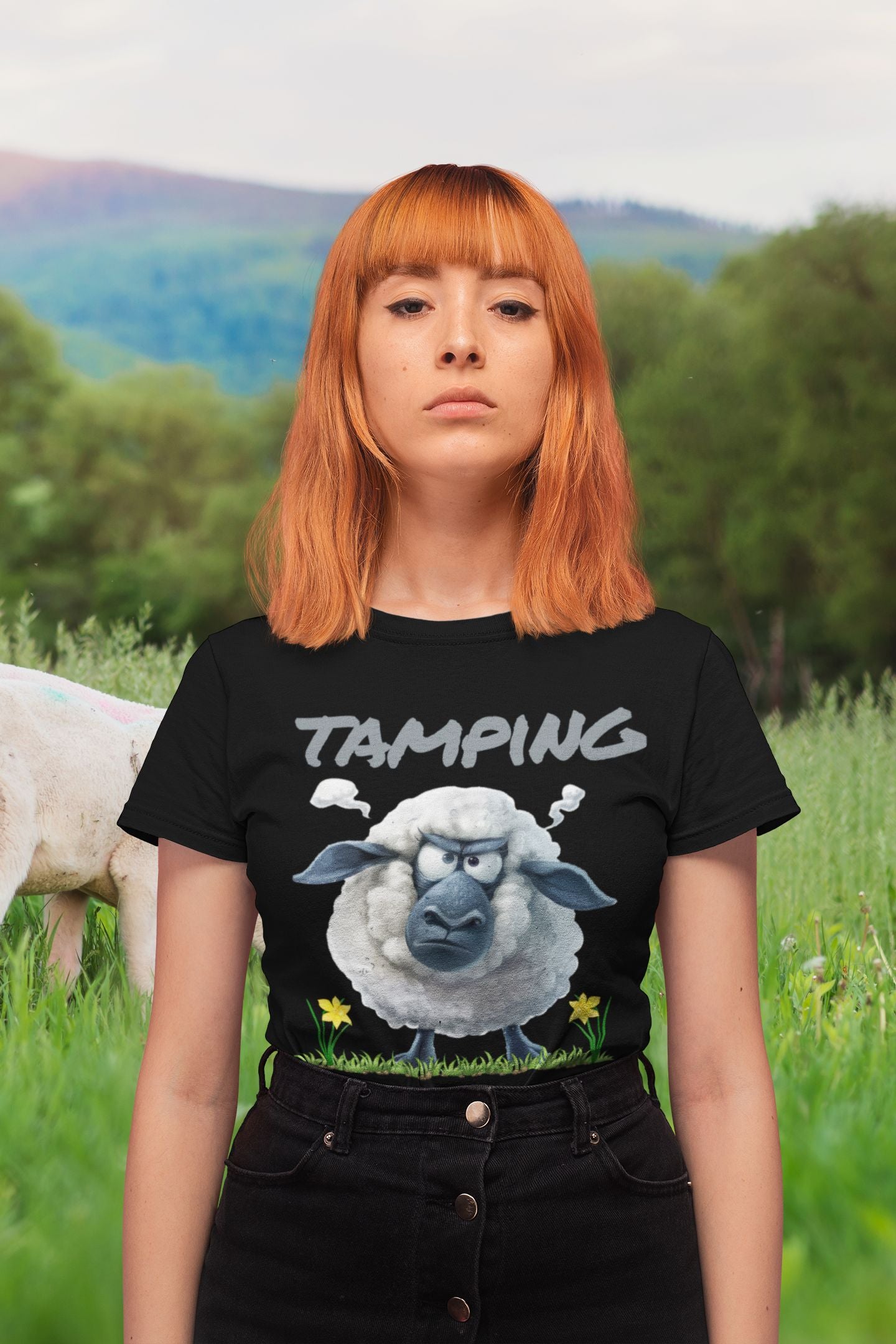 Tamping Welsh Sheep Women's T-Shirt – Celebrate Welsh Humour