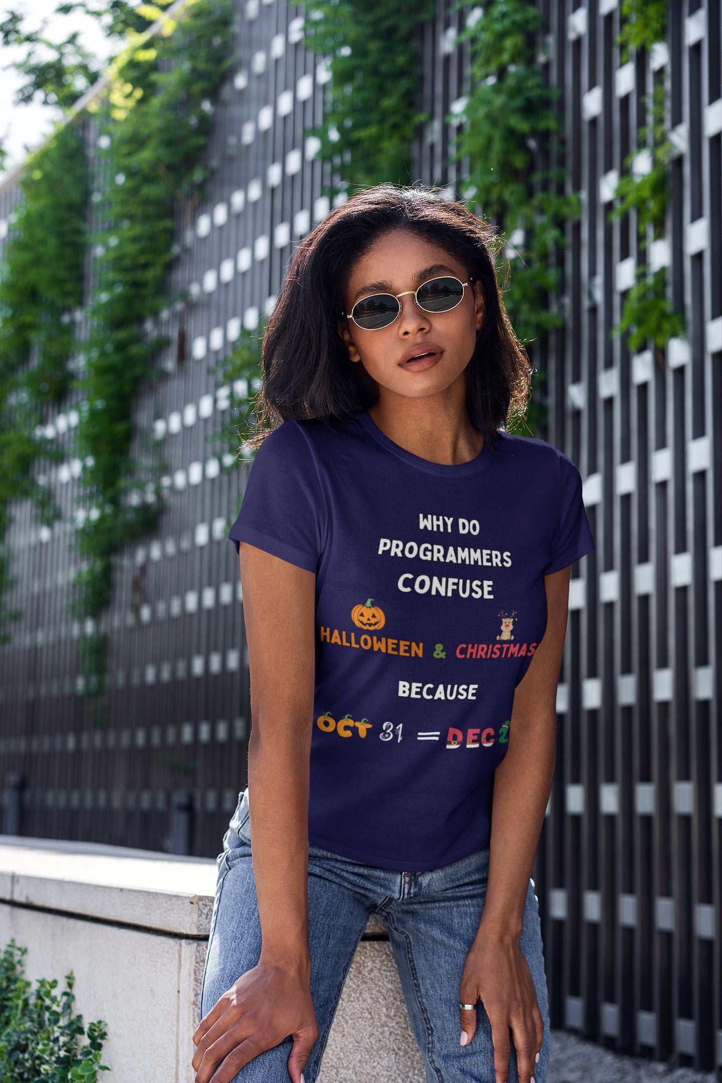 Confused Programmer – Oct 31 = Dec 25 WOMEN'S Softstyle T-shirt