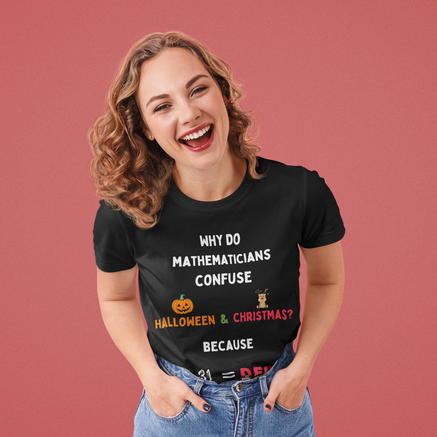 Confused Math Genius T-Shirt – Women's Fit – Perfect for Halloween, Christmas, and Casual Wear