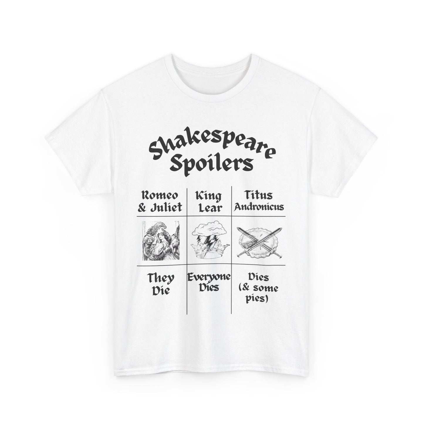 "Shakespeare Spoilers" Humorous Unisex T-Shirt