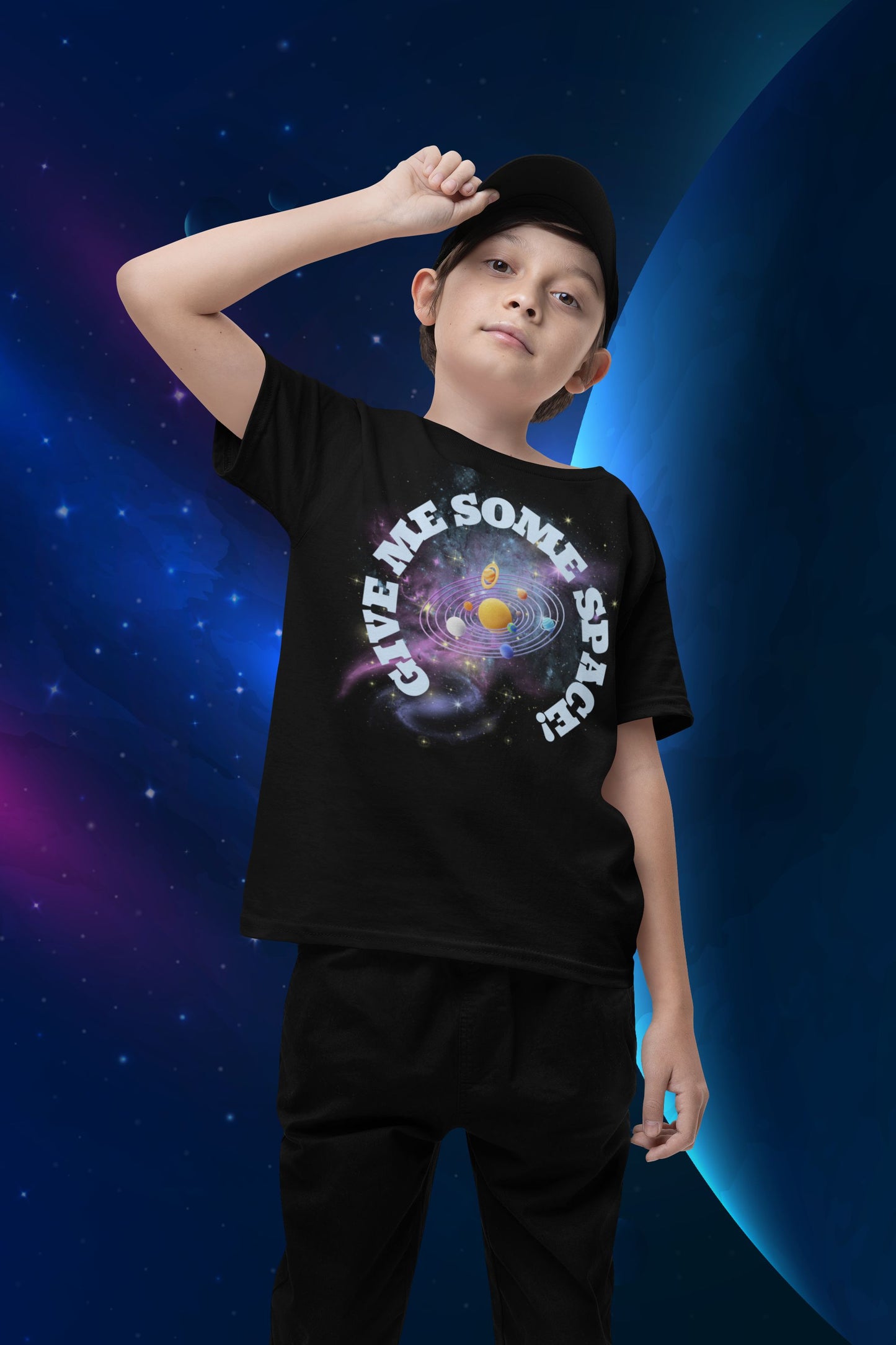 "Give Me Some Space!" Kids' T-Shirt - Fun and Engaging STEM Design for Young Science Lovers