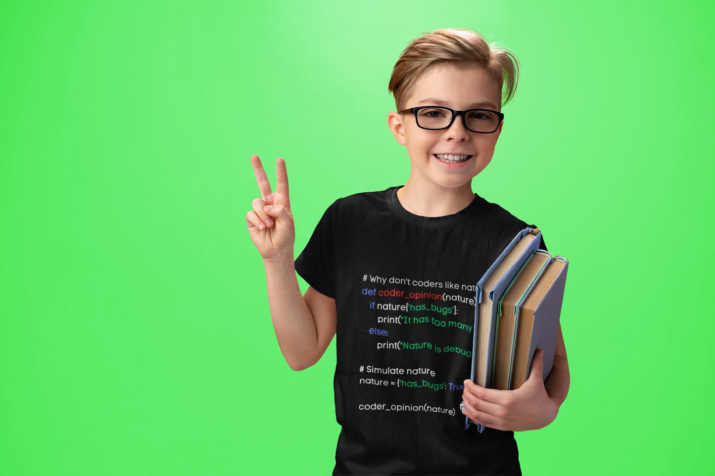 "Why Don't Coders Like Nature?" Kids' STEM T-Shirt – For Budding Tech Enthusiasts