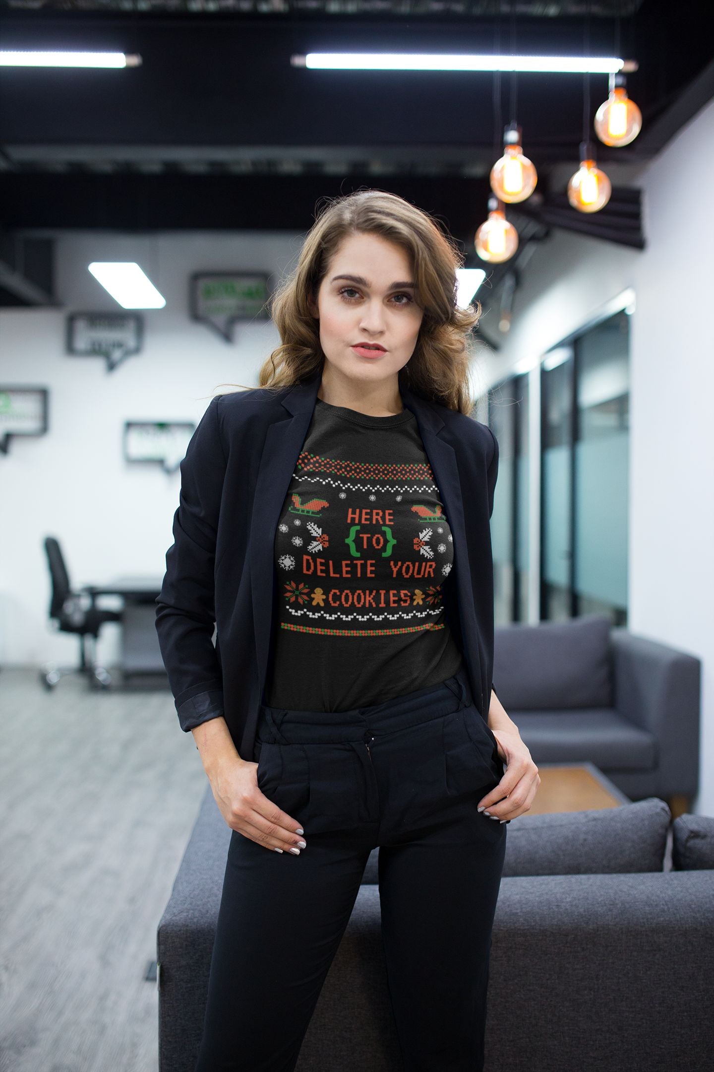 Women's Here to Delete Your Cookies Tech Support T-shirt: A Fun, Tech-Inspired Christmas Essential