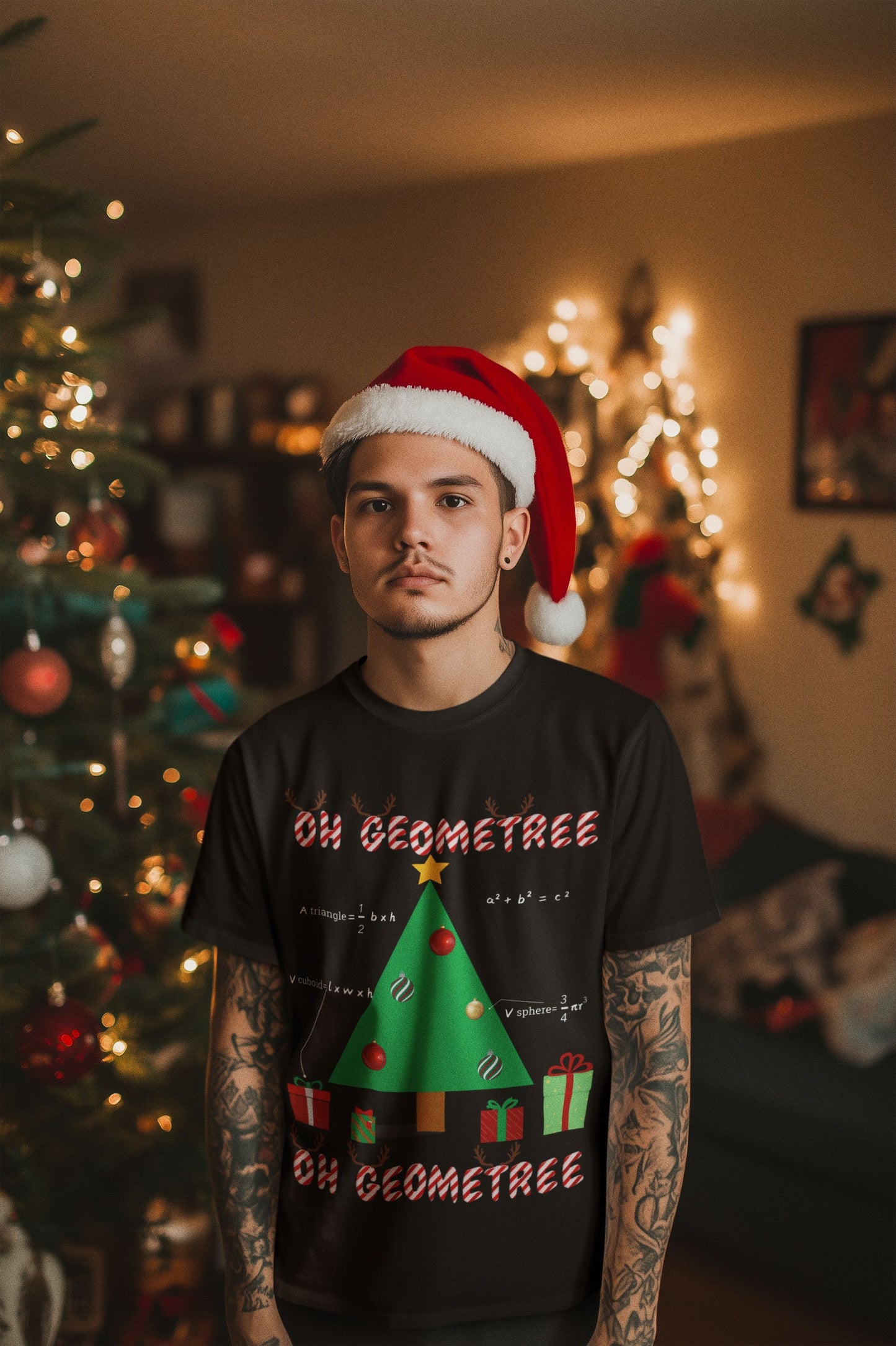 Men's "OH GEOMETREE" Christmas T-shirt – Unisex Design