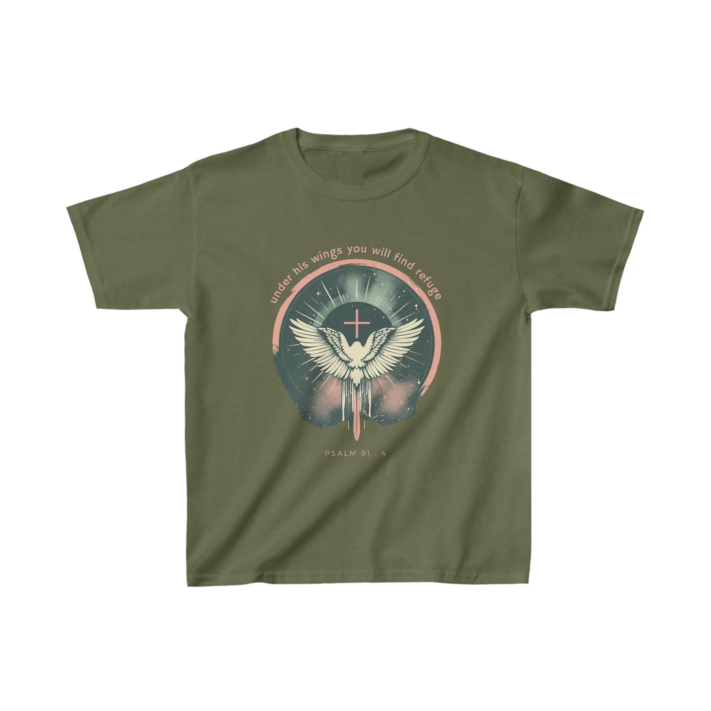 Under His Wings You Will Find Refuge - Kids’ T-Shirt – Psalm 91:4