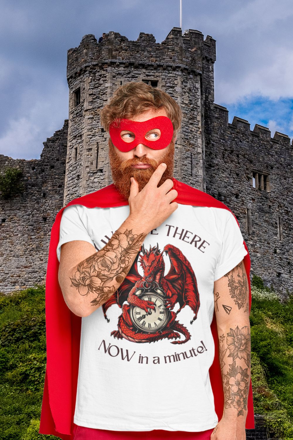 I'll Be There Now in a Minute Men's (Unisex) T-shirt – A Celebration of Welsh Wit