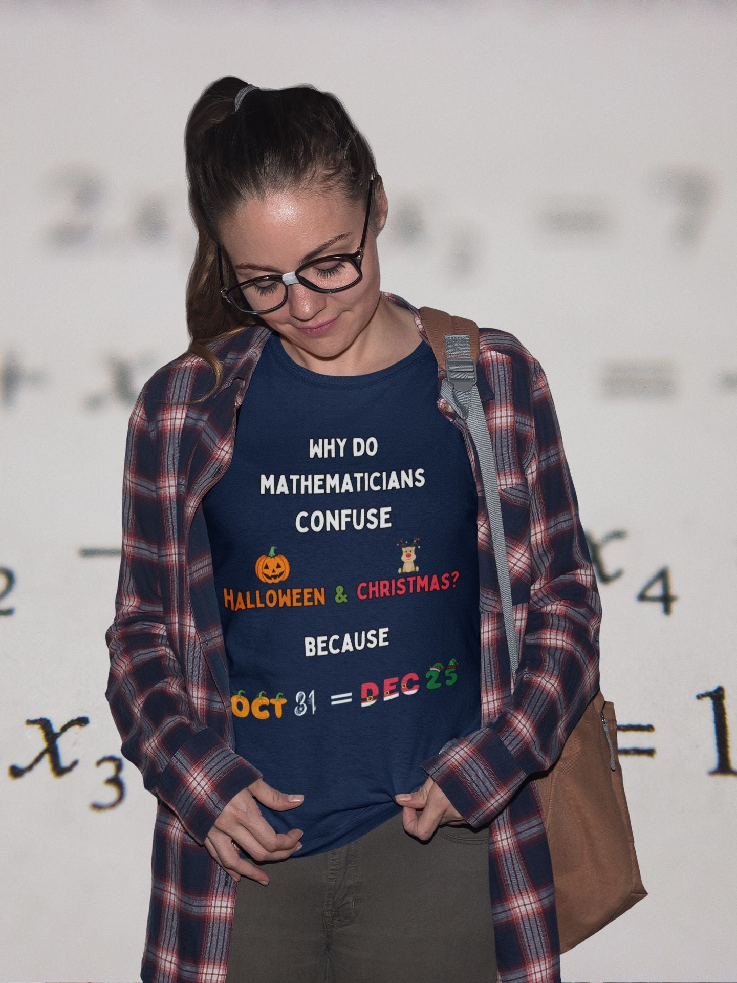 Confused Math Genius T-Shirt – Women's Fit – Perfect for Halloween, Christmas, and Casual Wear