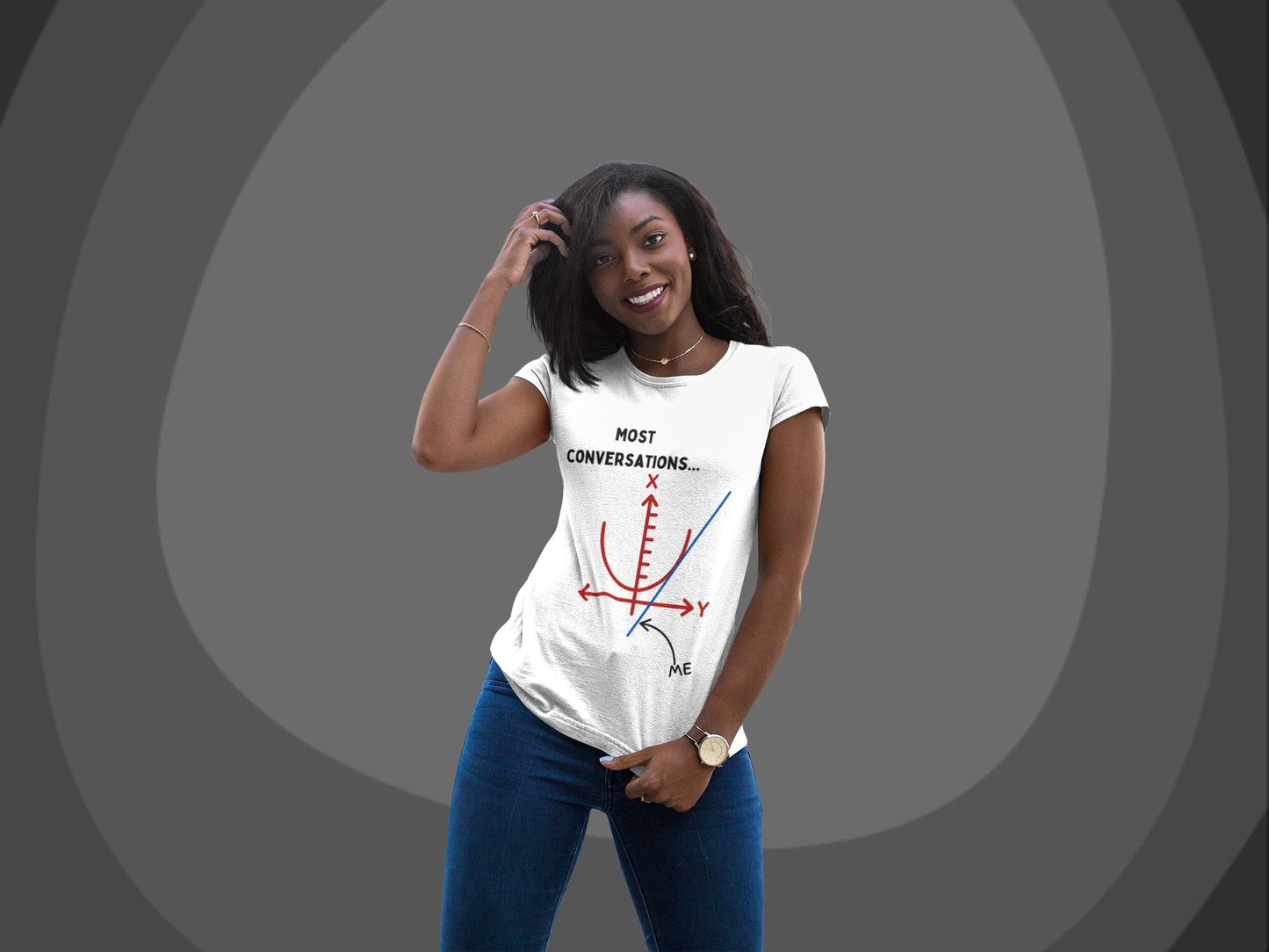 "Off on a Tangent" Maths Joke T-Shirt – Women’s Fitted Design – Clever Calculus-Inspired Style