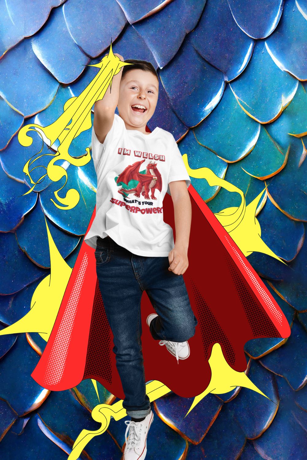 I'm Welsh, What's Your Superpower? Kids' T-shirt – Show Your Welsh Dragon Pride