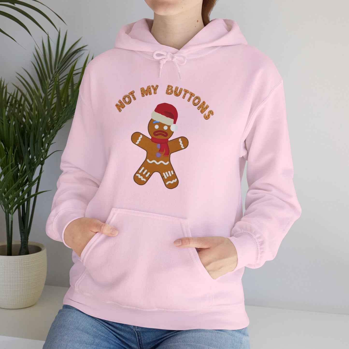 Not My Buttons! Festive Gingerbread Man Hoodie for Christmas Cheer