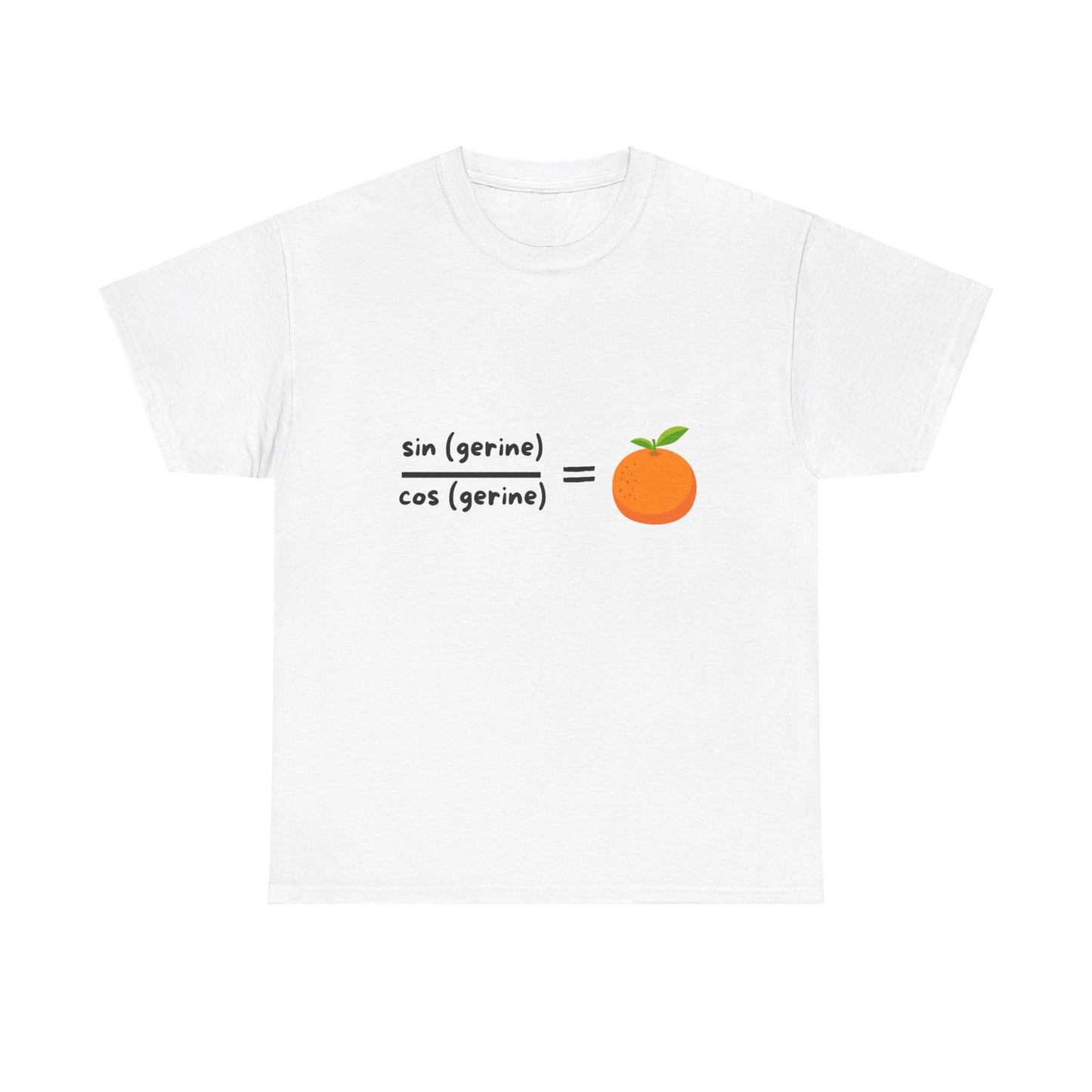 Funny Maths Humour T-Shirt: Sin(gerine) Over Cos(gerine) Equals Tan(gerine)