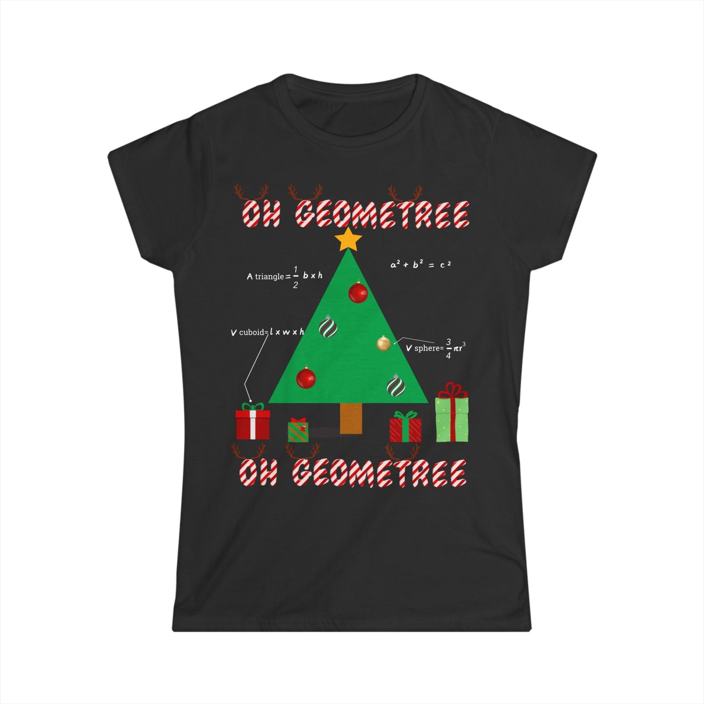 Women's "OH GEOMETREE" Christmas T-Shirt – Fun and Festive Maths Design