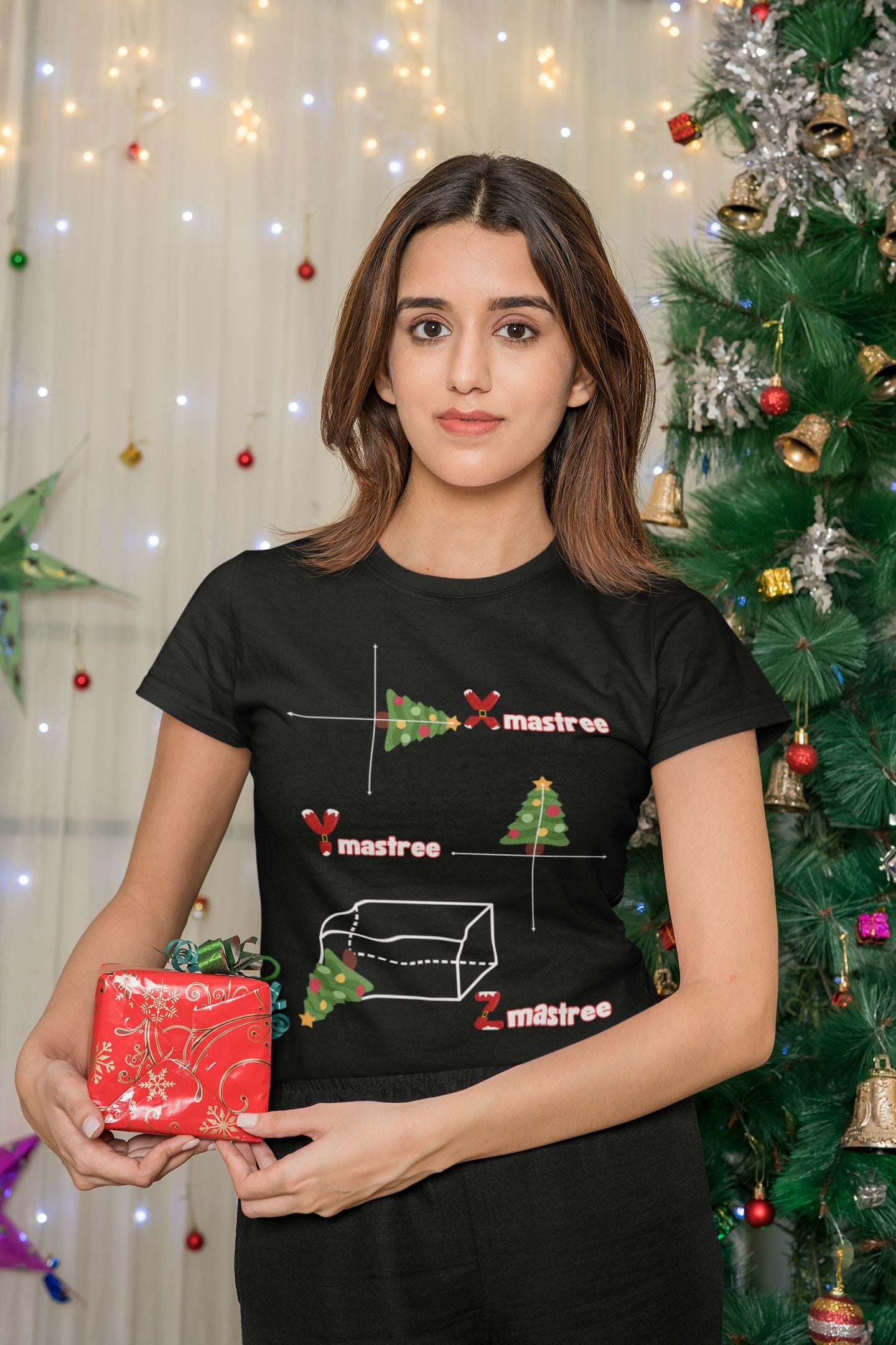 Women's XYZ-Mas Tree Christmas T-Shirt – Festive Maths Design