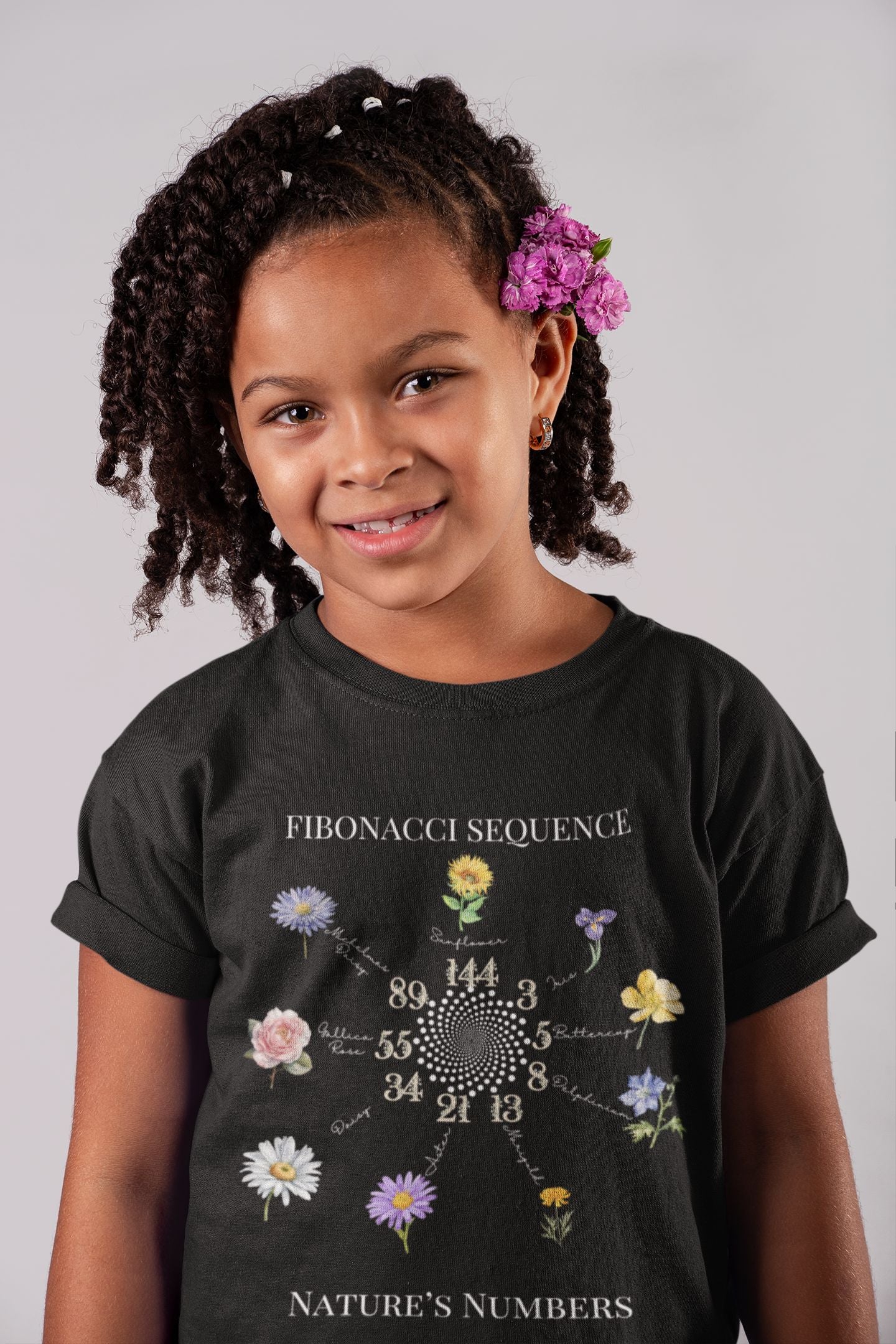 STEM-Inspired Fibonacci Sequence T-Shirt for Kids – Nature and Maths Combined