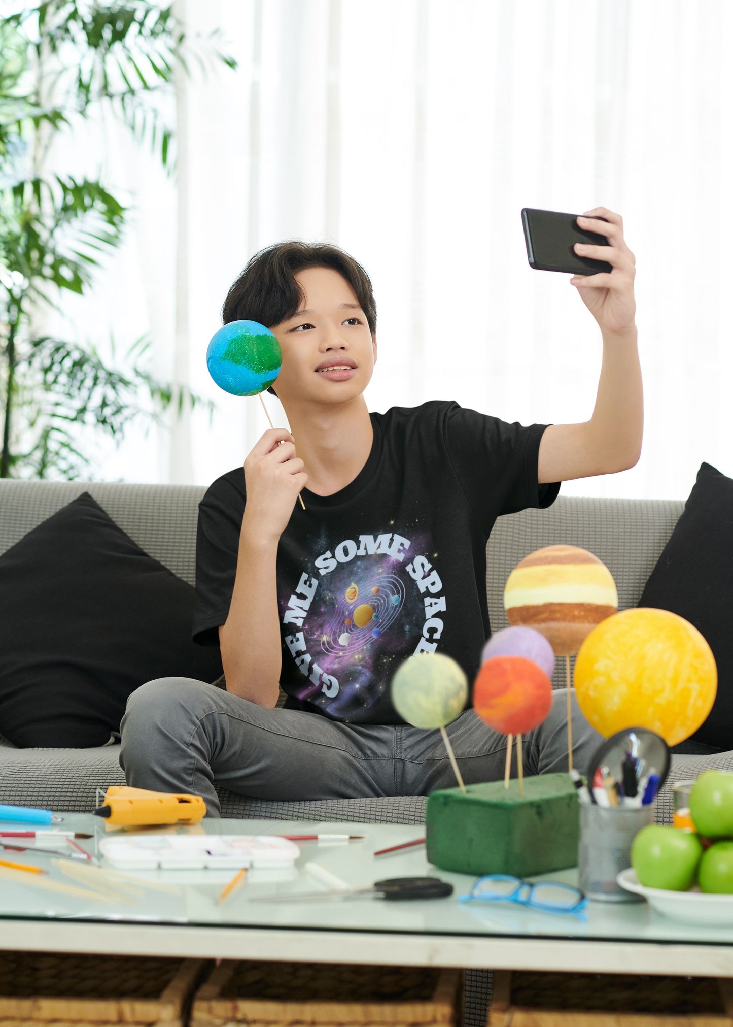 "Give Me Some Space!" Kids' T-Shirt - Fun and Engaging STEM Design for Young Science Lovers