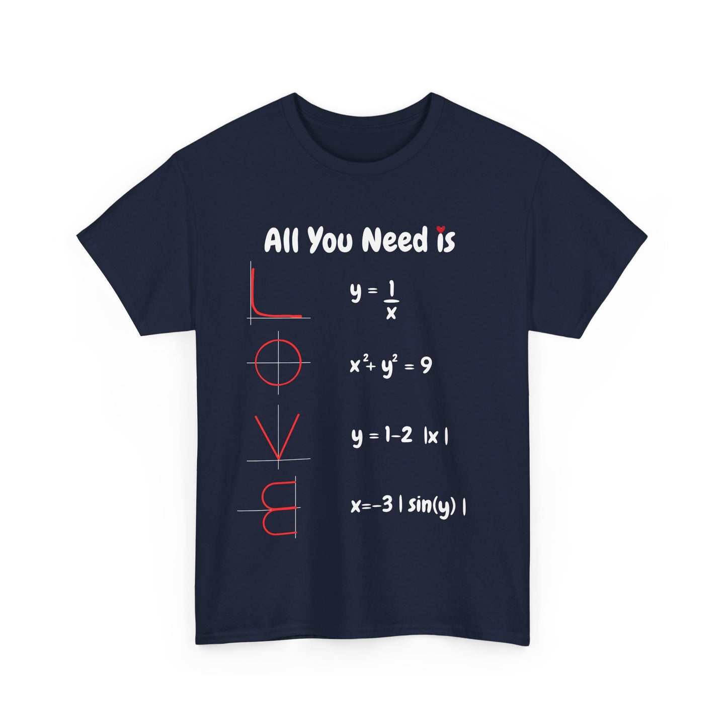 All You Need Is Love (and Maths) – MEN'S Unisex Heavy Cotton Maths T-shirt