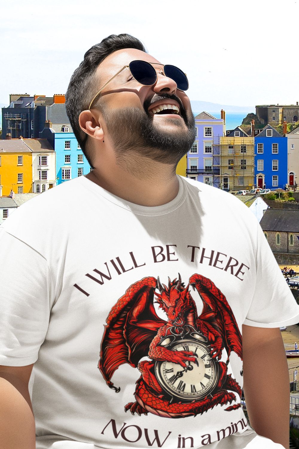 I'll Be There Now in a Minute Men's (Unisex) T-shirt – A Celebration of Welsh Wit