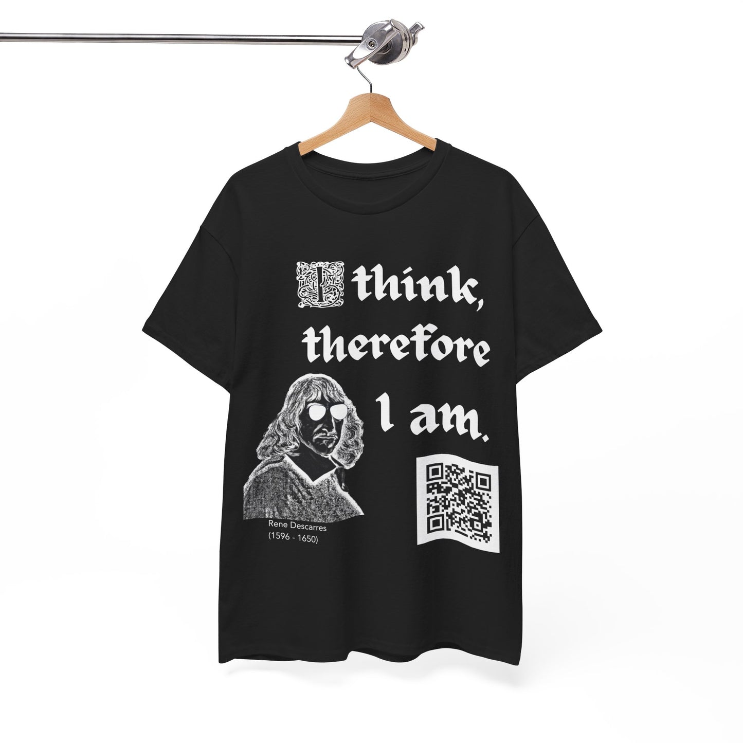 Rene Descarres "I think, therefore I am" (Maths Inspired Interactive T-Shirt)