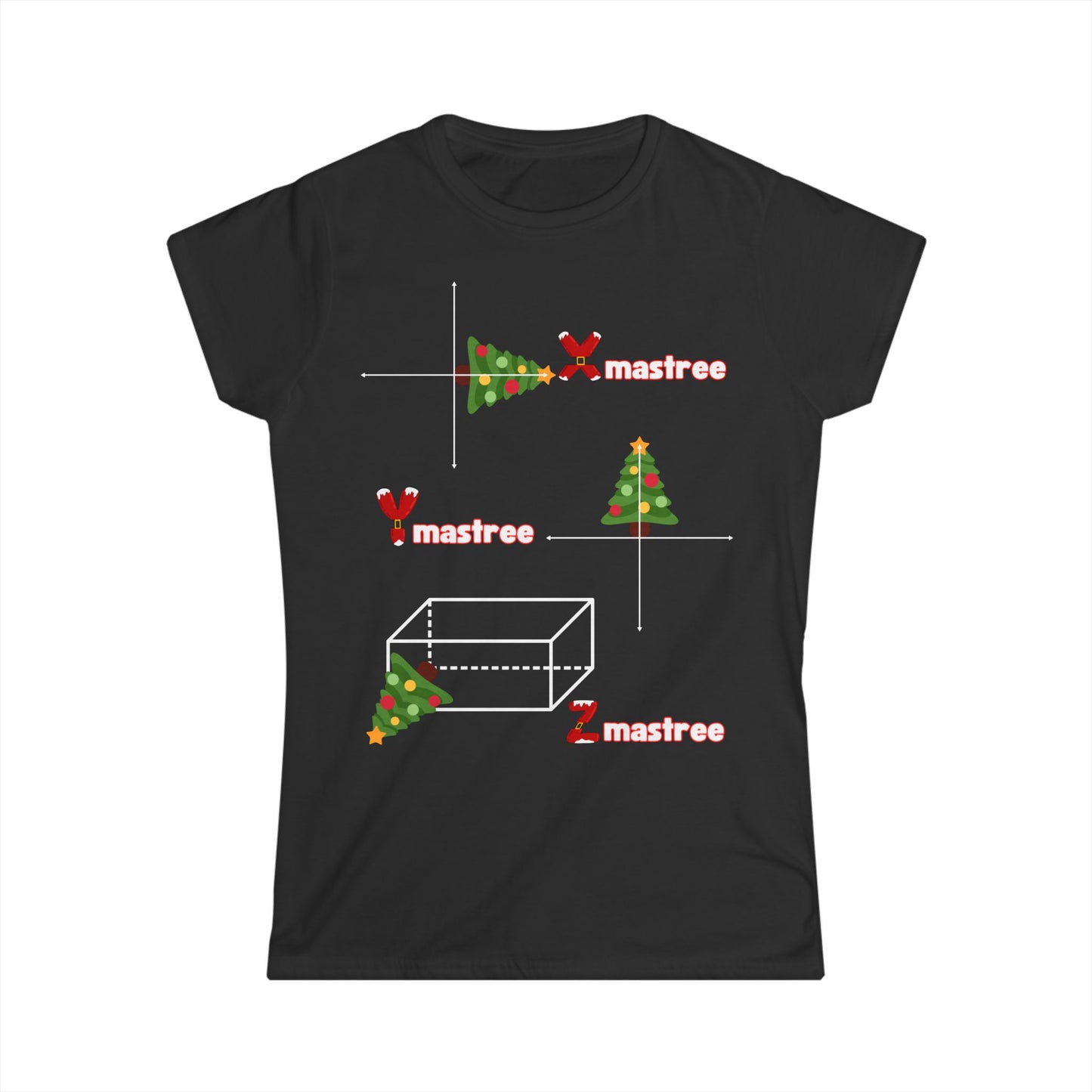 Women's XYZ-Mas Tree Christmas T-Shirt – Festive Maths Design