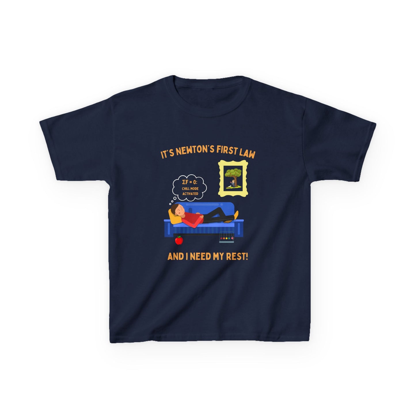 Chill Mode Activated – Kids’ STEM T-Shirt Inspired by Newton’s First Law