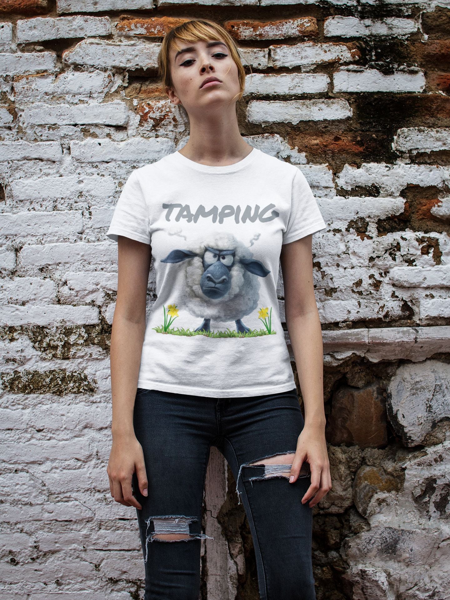 Tamping Welsh Sheep Women's T-Shirt – Celebrate Welsh Humour