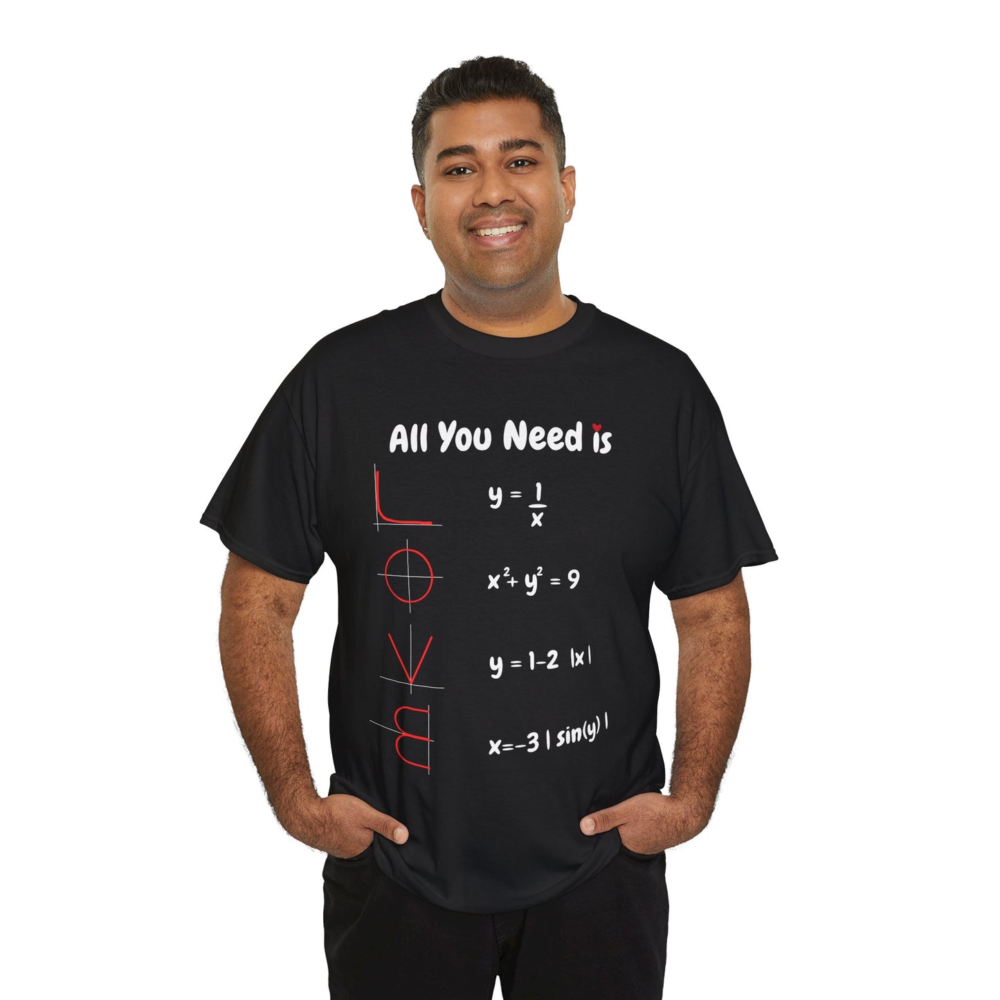 All You Need Is Love (and Maths) – MEN'S Unisex Heavy Cotton Maths T-shirt