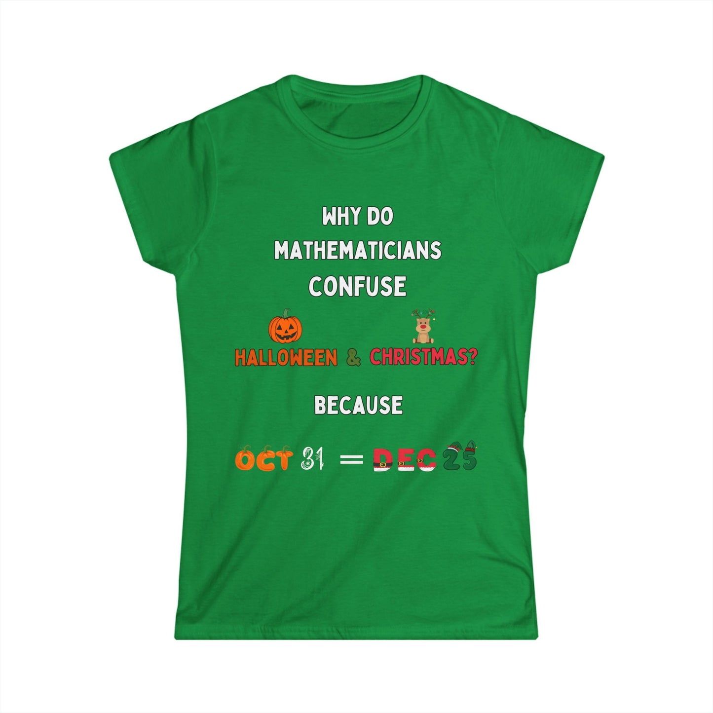 Confused Math Genius T-Shirt – Women's Fit – Perfect for Halloween, Christmas, and Casual Wear