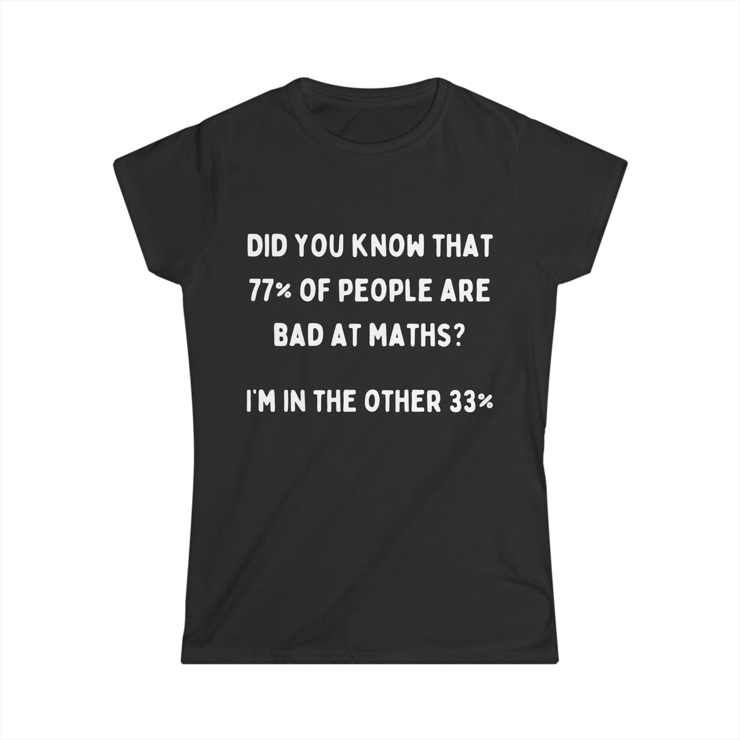 Did You Know? Women's Fitted T-Shirt – 77% of People Are Bad at Maths