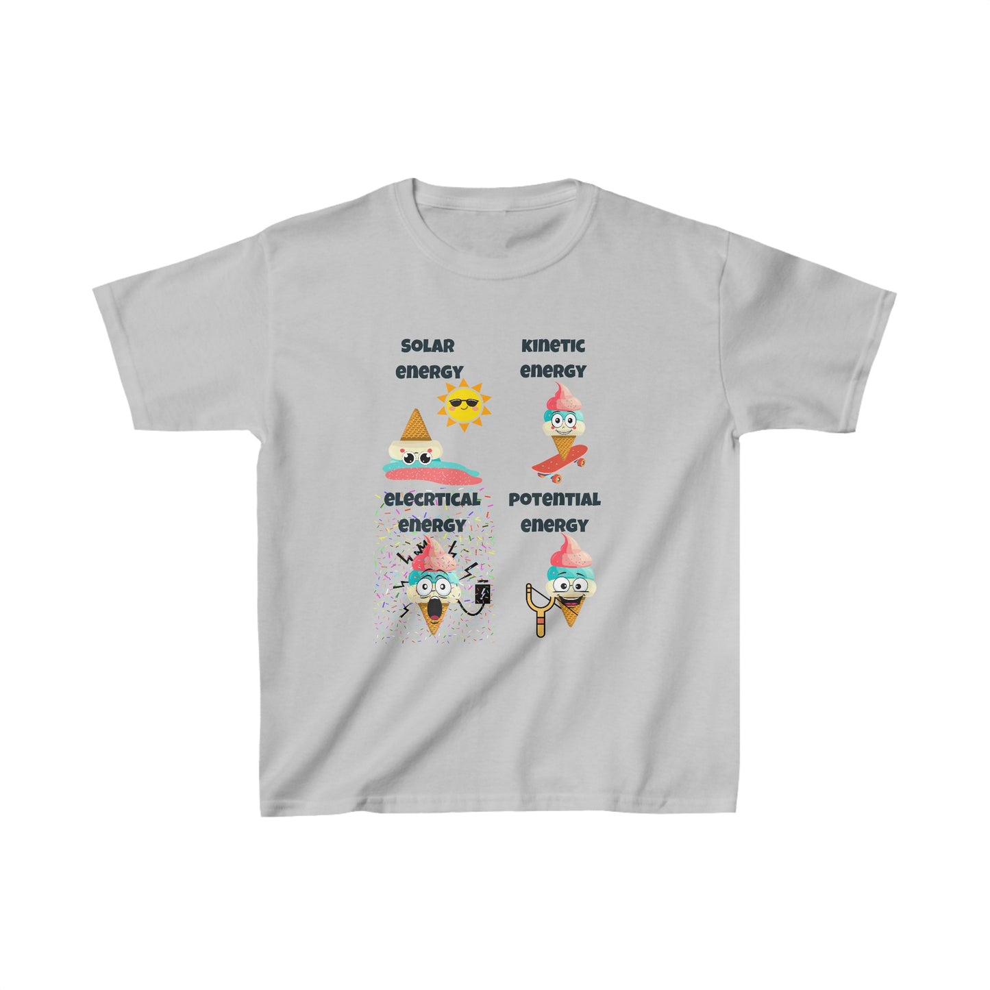 STEM Physics Fun: Ice Cream Energy T-Shirt for Kids