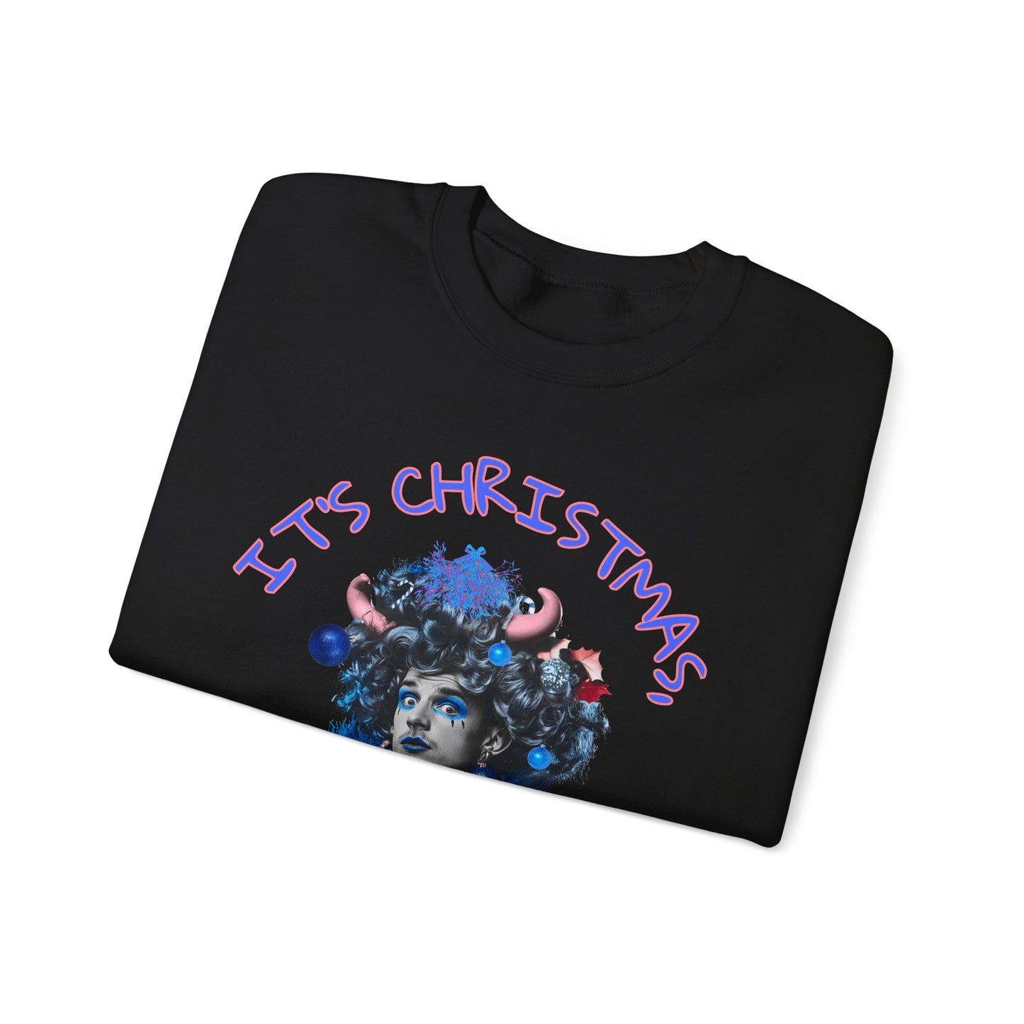 Men’s Panto Dame Christmas Sweatshirt – 'It’s Christmas, Darlings!' Ugly Sister Theatre Sweater