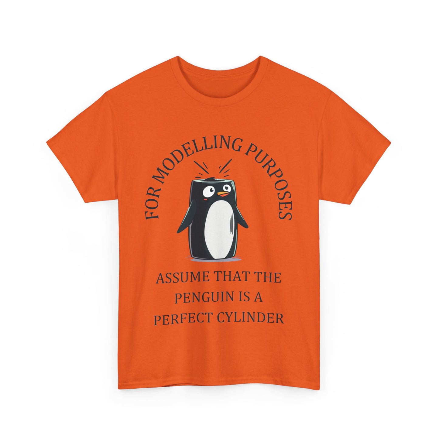 Unisex Maths Humour T-Shirt: Perfect Cylinder Penguin