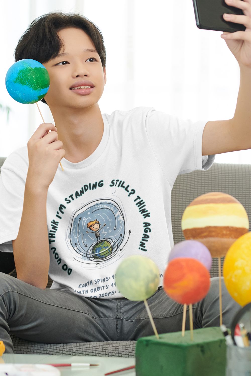 Do You Think You're Standing Still? Think Again! Kids' STEM T-Shirt