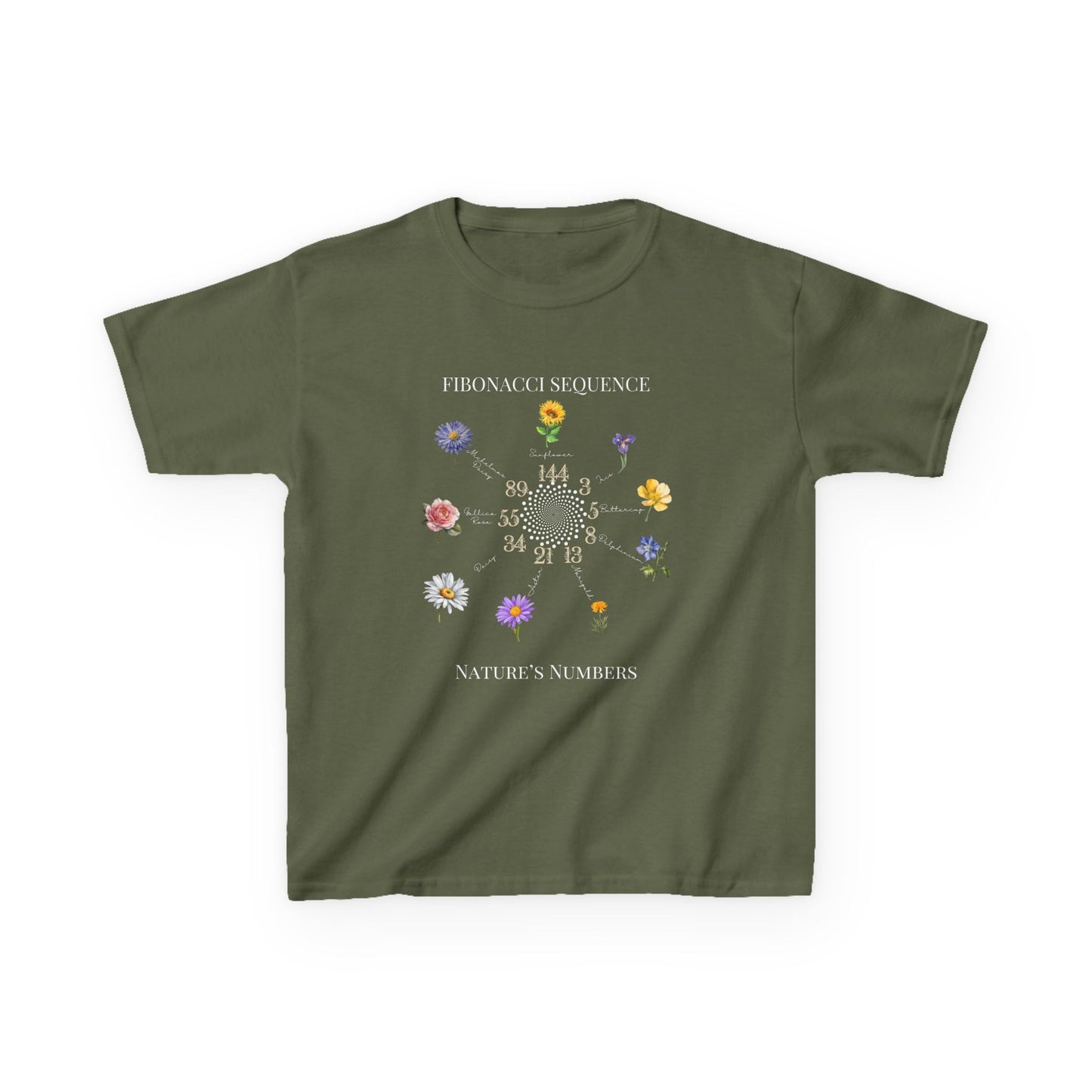 STEM-Inspired Fibonacci Sequence T-Shirt for Kids – Nature and Maths Combined