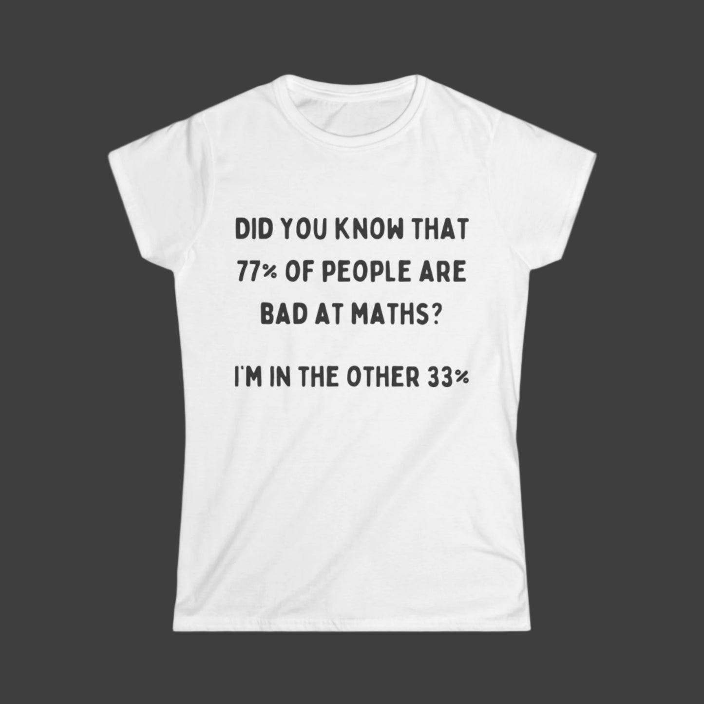 Did You Know? Women's Fitted T-Shirt – 77% of People Are Bad at Maths