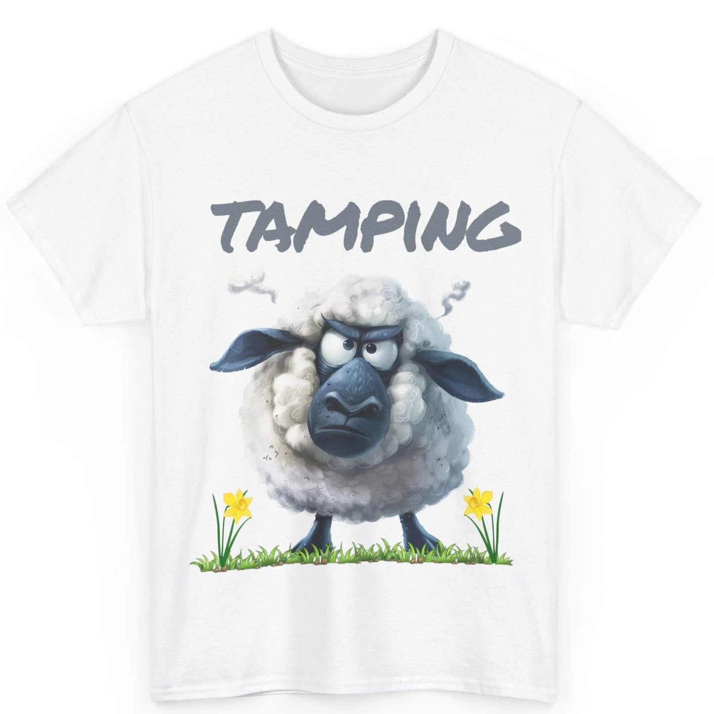 Men’s Tamping Welsh Sheep T-Shirt – Celebrating Iconic Valleys Phrases