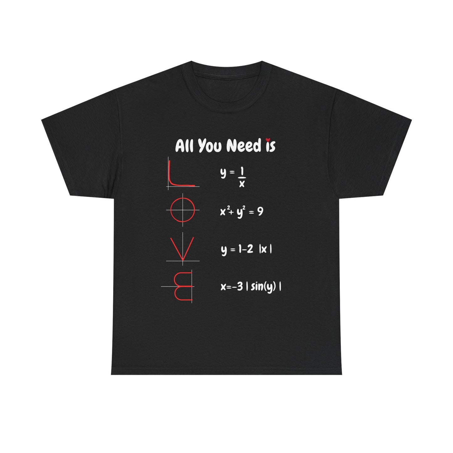 All You Need Is Love (and Maths) – MEN'S Unisex Heavy Cotton Maths T-shirt