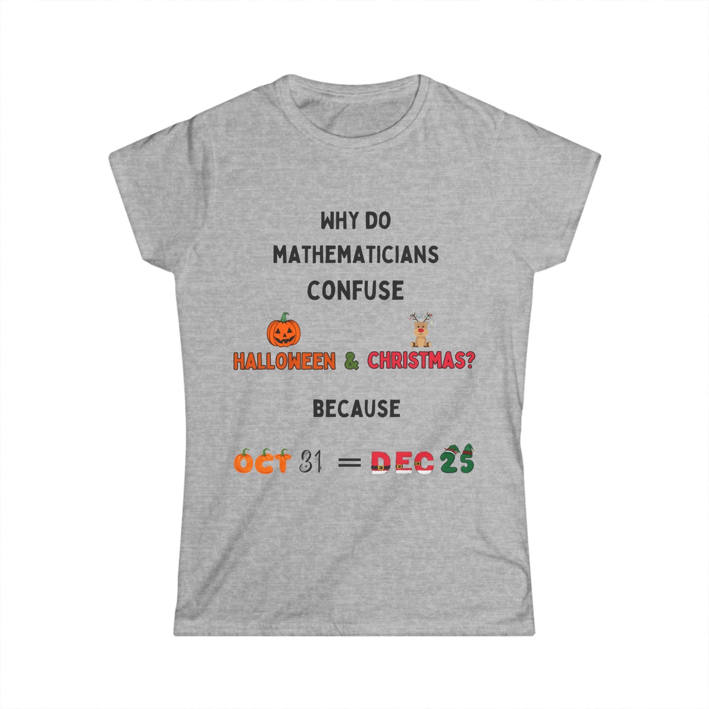 Confused Math Genius T-Shirt – Women's Fit – Perfect for Halloween, Christmas, and Casual Wear