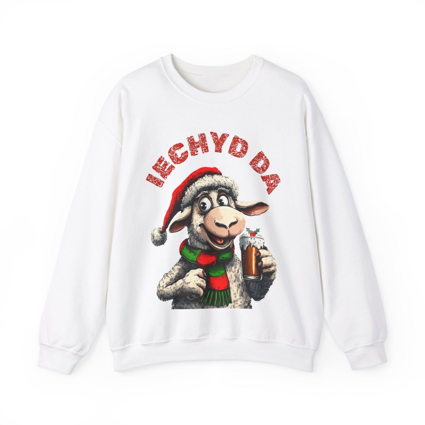 Women's Black or White "Iechyd Da" Sweatshirt – Welsh Christmas Jumper Alternative